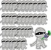 ASVNRES Halloween Candy Holder Paper Cards Mummy Lollipop Chocolate Sweets Holders Wrapping Decorations Supplies for Party Supplies Decorative 100 Pcs