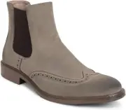 Kenneth Cole REACTION Men's Knock Brogue Chelsea Boot, Taupe, sz 8M