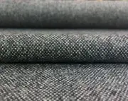 3.375 yd Maharam Beck Molecule Charcoal Gray Woven Wool Upholstery Fabric CW*