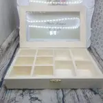 透明十格櫃..珠寶盒，蝶谷巴特，奶油土，黏土DIY木盒出清（
