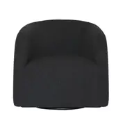 [James Lane] Decker Boucle Black Swivel Chair