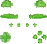 eXtremeRate Clear Green Repair ABXY D-pad ZR ZL L R Keys for Nintendo Switch Pro Controller, DIY Replacement Full Set Buttons with Tools for Nintendo Switch Pro - Controller NOT Included