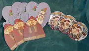 11 NICE NEW DECORATIVE CHRISTMAS COASTERS! SANTAS SNOWMEN MITTENS
