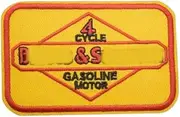 [Pinstant] B&S 4 Cycle Engine Gasoline Motor Racing Logo Gas Fuel Mechanic Car Classic 3.5" Iron On Patch for Clothing