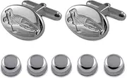 [Select Gifts] Sterling silver golfer Cufflinks Shirt Dress Studs Gift Set