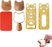 2 Rice Ball Molds,Cute Dog Sushi Rice Mold Dog Rice Embossing Moulds - Rice Ball Maker Sushi Mold Kit for Lunch Box Accessories Seta-au