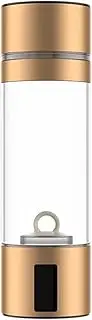 2-in-1 Hydrogen Rich Water Bottle Portable Hydrogen Water Generator Hydrogen Water Ionizer Machine 5 Minutes Make Electrolytic Hydrogen Content Up to 2000 PPB for Home Office Travel Use 230 Ml(Gold)