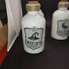 Halloween White Spell Bottle Witch's Brew Spooky Poison Wicca Potion Decor Glass