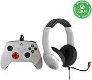 PDP XBX BUNDLE Rematch CONTROLLER and Airlite Wired Headset Radial White for Xbox Series X|S, Xbox One, Officially Licensed