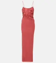 [Christopher Esber] Christopher Esber Molded Venus cutout mesh maxi dress AU 8 red