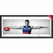 MARCUS BONTEMPELLI WESTERN BULLDOGS SIGNED FRAMED WINGS POSTER AFL MEMORABILIA