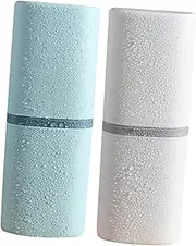 ELAYARD 2Pcs Portable Toothbrush Case Washing Cup Fine Workmanship Travel Storage Box for Home and Travel White Compact Design Durable Material for Couples