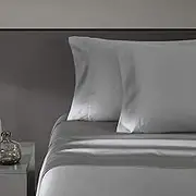 Vera Wang - Queen Sheet Set, Luxury Sateen Cotton Bedding, 800 Thread Count, Soft & Smooth Home Decor (Steel Grey,4pcs, Queen)