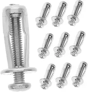 10pcs Expansion Petal Screw Nail Gli Nuts Steel Pipes Fixing Fastener Hollow Door Fasteners Expansion Screw Petal Nut Rv Wall Anchors Threaded Inserts for Wood Metal Silver