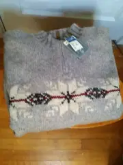 Mens Ski Sweater XL Lambswool With Tags Gift Worthy