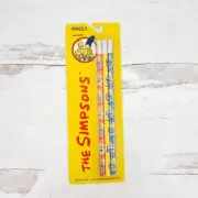 Vintage 1990 The Simpsons Wood Pencils Set of 3 Bart Simpson