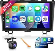 8 CORE 2G+64G Car Radio Stereo for Honda CRV 2007-2011 with Wireless CarPlay/Android Auto, 9 Inch 1280 * 720P IPS Touch Screen Android 13 GPS WiFi Bluetooth 32-Band DSP HD Backup Camera