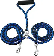 Double Bungee Leash - 1st Step Training Tool, Double Bungee Dog Leash, with Adjustable Strap Shock Absorbing, No Tangle Dog Leashes for Dogs (Blue)