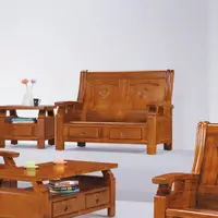在飛比找momo購物網優惠-【MUNA 家居】3615型柚木色實木組椅/二人座(沙發 實