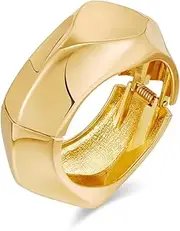 [Generic] Gold Bangle Gold Bracelet For Women Cuff Bangle Bracelet Chunky Gold Bracelet Open Cuff Braclet Simple Polished Gold Wrist Cuffs Bracelet