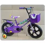 16吋 非打氣款 腳踏車 ♡曼尼♡台灣製 童車 ~小熊~ 自行車 兒童自行車 全配/免打氣/坐墊加大/大籃 紫