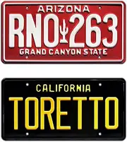 Celebrity Machines Fast & Furious | Toretto + RNO 263 | Metal Stamped License Plates