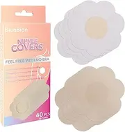[BienBion] 40PCS Nipple Covers for Women,Disposable Pasties Nipple covers,Self-Adhesive Satin Nipple Pads Nipple Petals