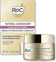 RoC Retinol Correxion Max Daily Hydration Anti-Aging Face Moisturizer with Hyaluronic Acid, Oil Free Skin Care Cream for Fine Lines, Dark Spots, Post-Acne Scars, 1.7 Ounces (Packaging May Vary)