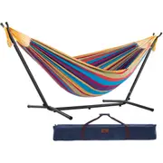 Double Cotton Hammock with Stand (250cm) - Tropical