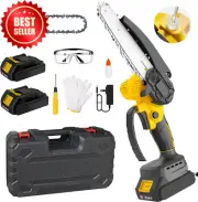 6-Inch Mini Chainsaw,Cordless Chainsaw,Light Weight Battery-Powered,With 2 Chain