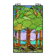 RADIANCE goods Tiffany-Style Stained Glass Vertical Hanging Window Panel 33"