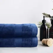 Bedding King 100% Pure Organic Cotton Bath Sheet - Navy Blue