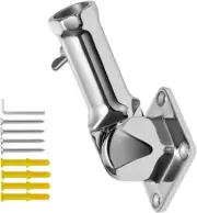 Heavy-Duty 304 Stainless Steel Flag Pole Holder, 180° Mounting Bracket