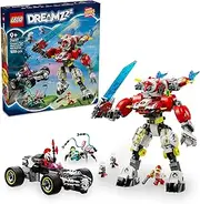 LEGO DREAMZzz 2in1 Cooper’s Tiger Mech & Zero’s Hot Rod Race Car Toy for 9+ Year Old Boys & Girls, Building Construction Set with Action Figure Mech Robot and 3 Minifigures, Creative Kids Toy 71497