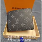 精品二手 LV 路易威登 皮夾 SLENDER 黑花 對折錢包 M61695 男士對折短夾 錢包 信用卡夾