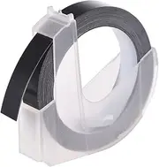 3D Embossing,3D Plastic Embossing Label Tape Refill for DYMO 12965 1610 Label Maker with 3/8 Inch * 9.8 feet, 1 Roll Black
