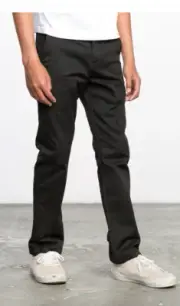 new RVCA Boy's Weekday Stretch Pants color black size 22