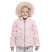 ROKKA & ROLLA HEAVY WEIGHT (KIDS) PINK FOG STAR BUBBLE PUFFER JACKET