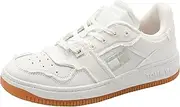 [Tommy Jeans] Women's Denim Layered Basket Trainers, Ecru, EU39/US 8.5