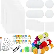 Allazone Pack of 45 Mesh Canvas Sheets Plastic Canvas Cross Stitch Fabric Plastic Cross Stitch Plastic Cotton Fabric for Embroidery, Knitting and Crochet Projects