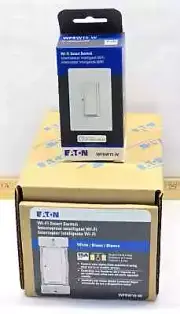 (6) NEW EATON Wi-Fi SMART DECORATOR SWITCHES 1 POLE/3-WAY WHITE WFSW15-W-SP-L