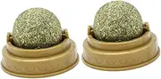 Mipcase 2Pcs Catnip Licking Ball Edible Solid Candy for Kittens Promotes Digestion Teeth Cleaning Sweet Flavor Safe for Gums Cat Snack for