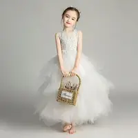 在飛比找樂天市場購物網優惠-女童白色洋裝裙子 鋼琴演出晚禮服 兒童禮服走秀畢業禮服 拍照