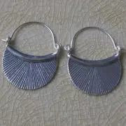 Thai dangle handmade earrings pure silver Karen hill tribe beautiful