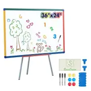 Dry Erase Board with Stand Magnetic Whiteboard for Kids Easel Flipchart Board...