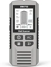 Stud Detector 5-in-1 Multi-Function Stud Locator Stud Post Detector Gauge Wall Metal Detector with Upgraded, HD Display and o Alarms White
