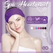 Spa Facial Headband Head Wrap Terry Cloth Headband Stretch Towel with Magic Tape