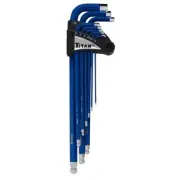 9 Pc. Xtra Long Arm Ball End Hex Key Set (Metric) TIT12714 Brand New!