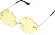 [KOMBIUDA] 1 Pair Sunglasses Novelty Glasses Cloud Shaped Disco Glasses Flame Glasses Cosplay Glasses Frameless Glasses Metallic Glasses Eyeglasses Prop Party Glasses Party Eyeglasses PC Prom