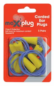 Maxisafe HEC670 - Earplugs - 5 Pair Pack Corded
